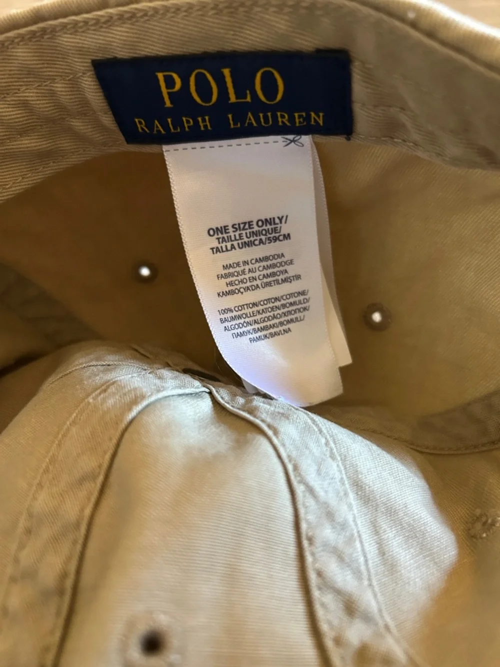 Polo by Ralph Lauren Khaki Cap with Light Pink Pony - Picture 2 of 7
